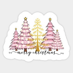 Merry christmas in Pink and Gold Sticker